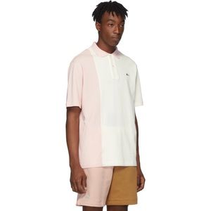 GOLF LE FLEUR* X LACOSTE, Pink and White Polo, Size XS